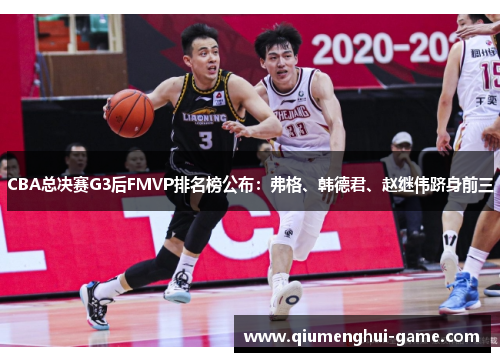 CBA总决赛G3后FMVP排名榜公布：弗格、韩德君、赵继伟跻身前三